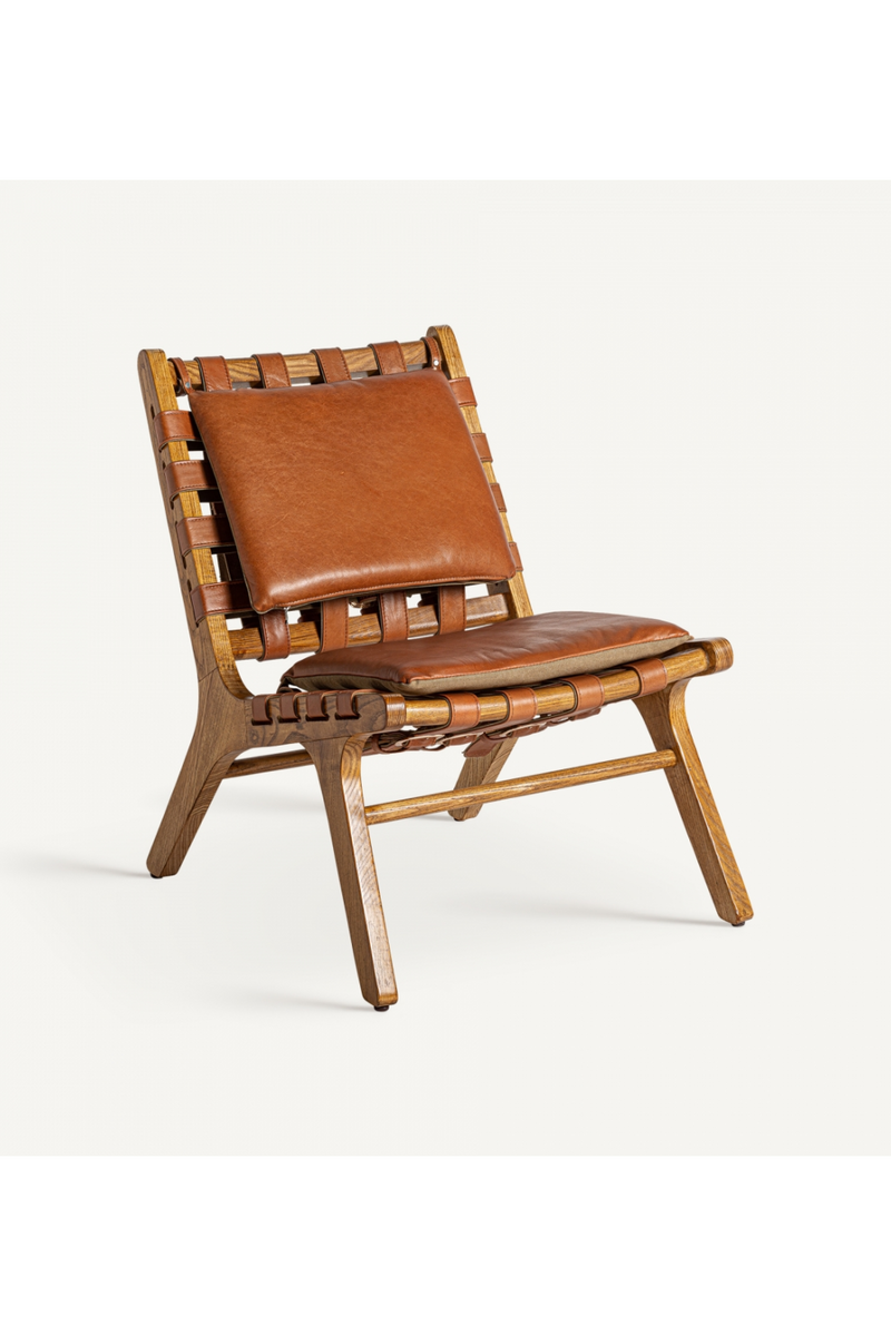 Brown Leather Lounge Chair | Vical Home Alford | Woodfurniture.com