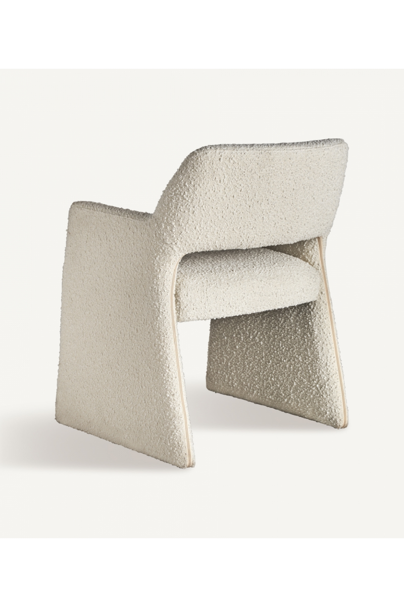 White Bouclé Cut-Out Accent Chair | Vical Home Alvra | Woodfurniture.com