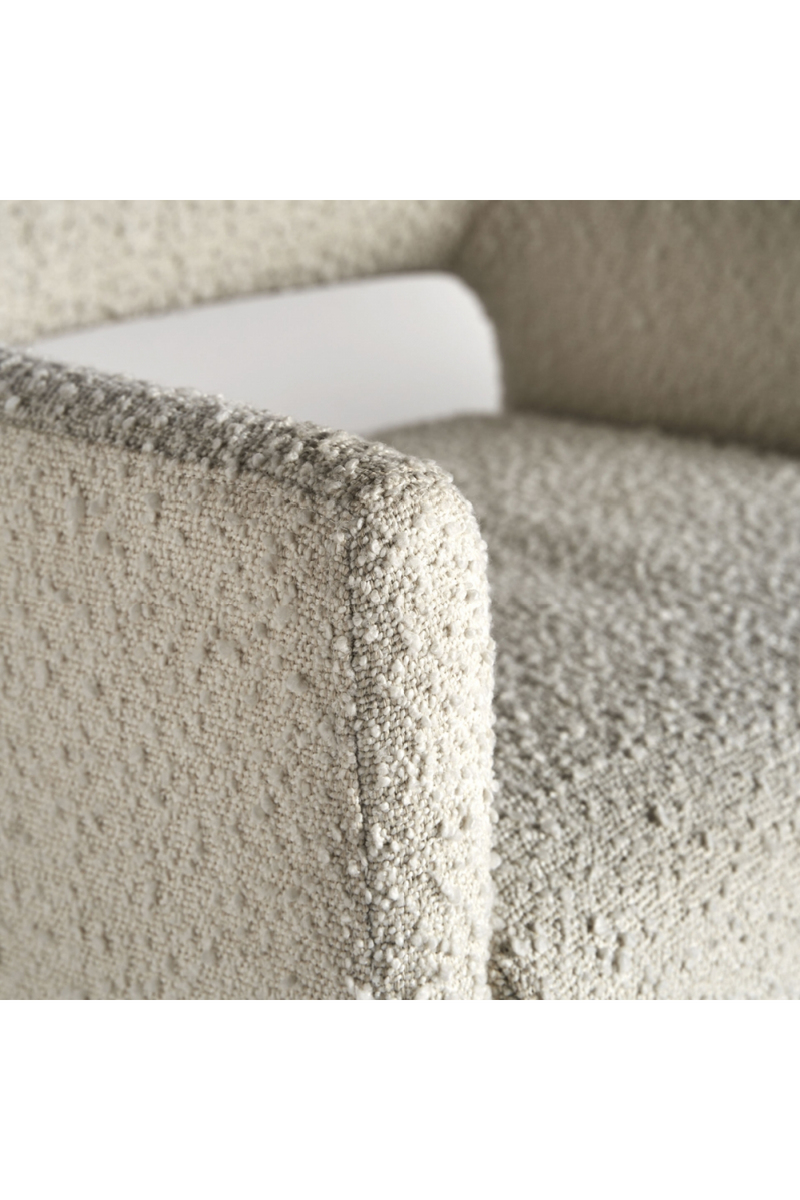 White Bouclé Cut-Out Accent Chair | Vical Home Alvra | Woodfurniture.com