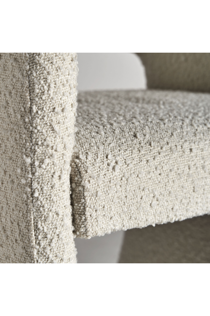 White Bouclé Cut-Out Accent Chair | Vical Home Alvra | Woodfurniture.com