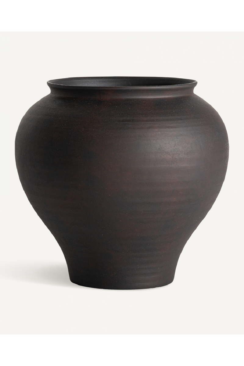 Black Ceramic Rounded Vase | Vical Home Nohae | Woodfurniture.com