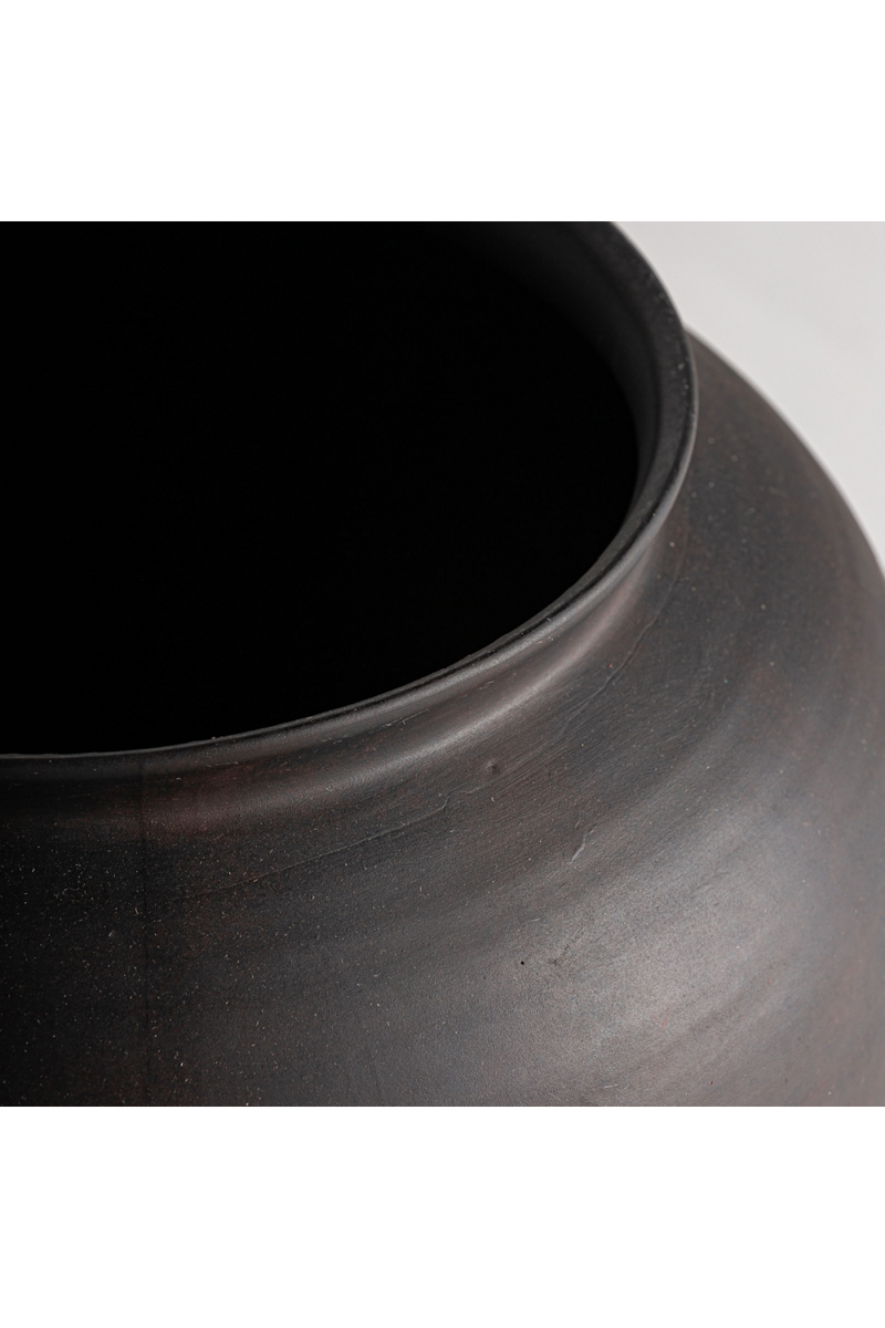 Black Ceramic Rounded Vase | Vical Home Nohae | Woodfurniture.com