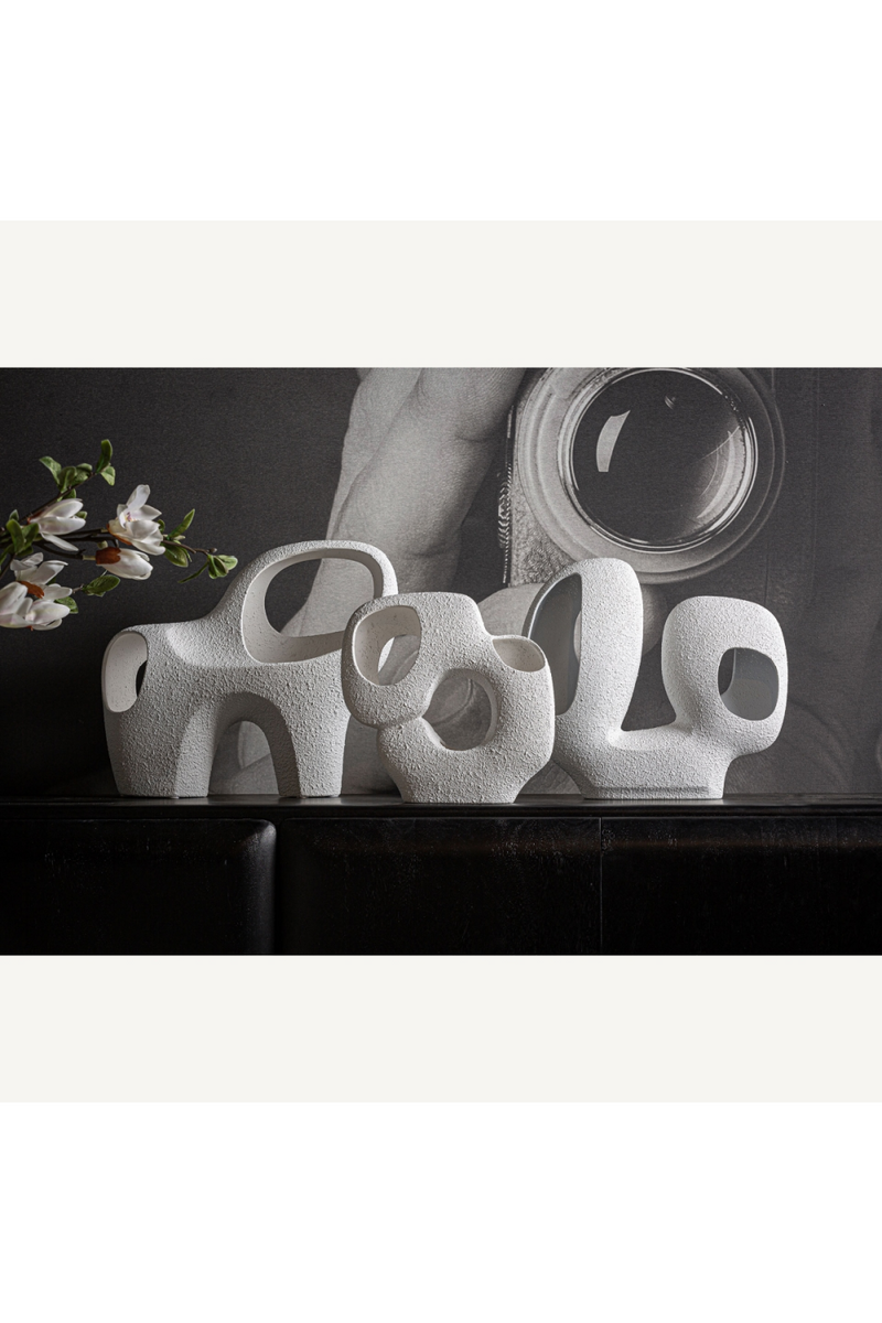 White Ceramic Abstract Decor Figure | Vical Home Gissel | Woodfurniture.com