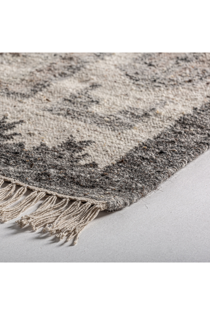 Gray Wool Fringed Rug 10' x 6'6" | Vical Home Kiara | Woodfurniture.com