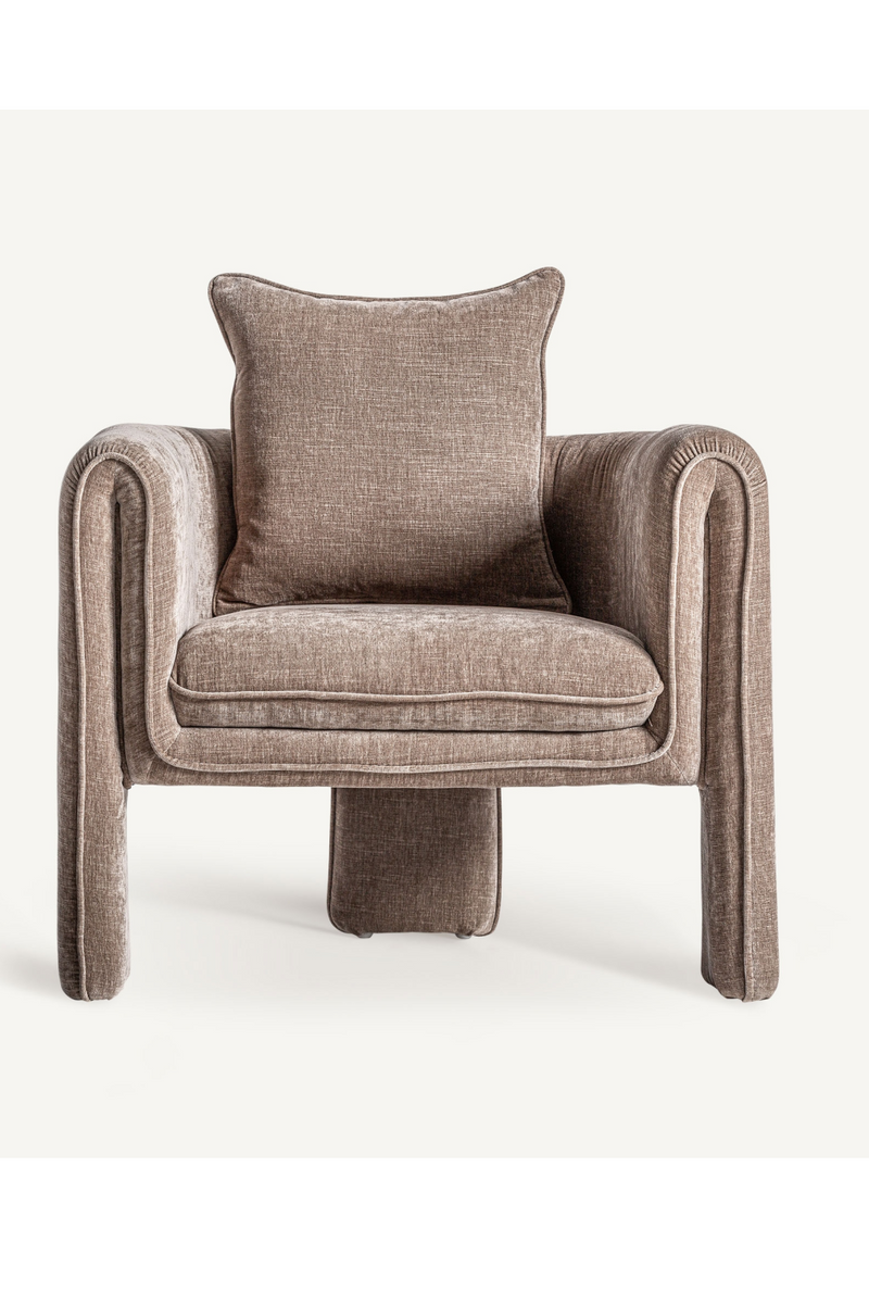 Taupe Upholstered 3-Legged Armchair | Vical Home Karka | Woodfurniture.com