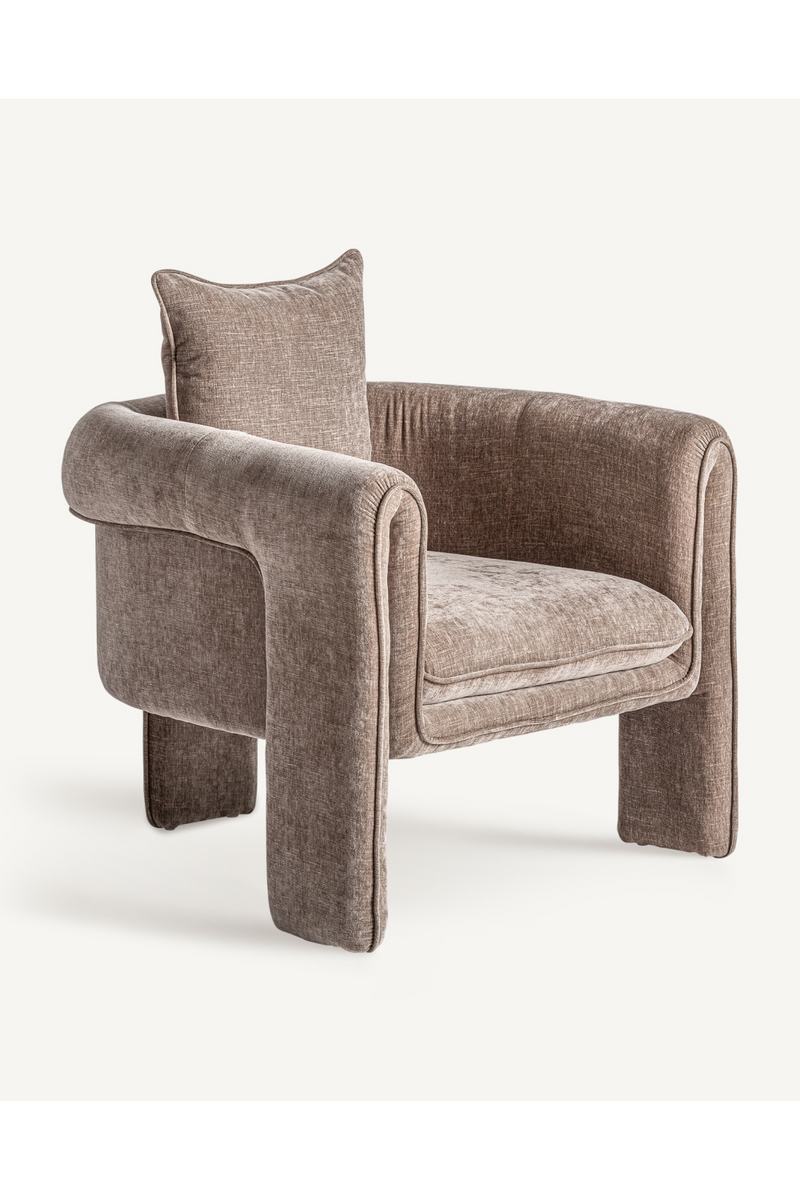 Taupe Upholstered 3-Legged Armchair | Vical Home Karka | Woodfurniture.com