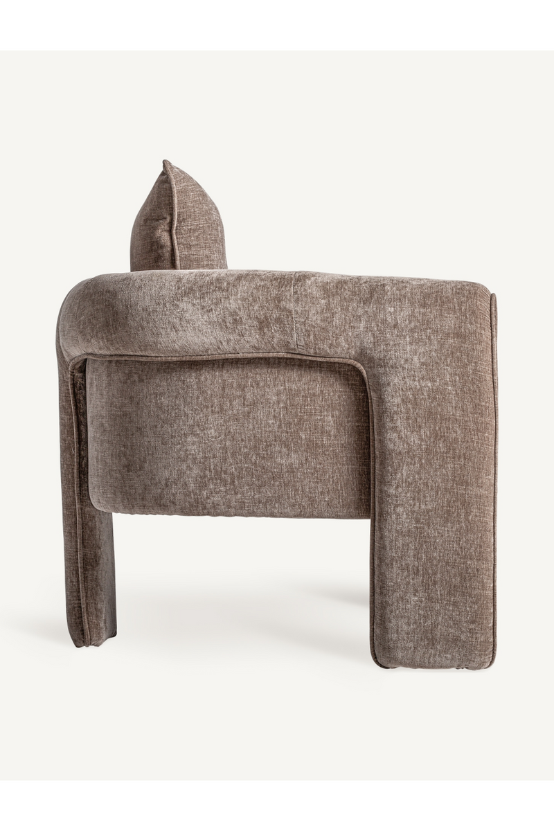 Taupe Upholstered 3-Legged Armchair | Vical Home Karka | Woodfurniture.com