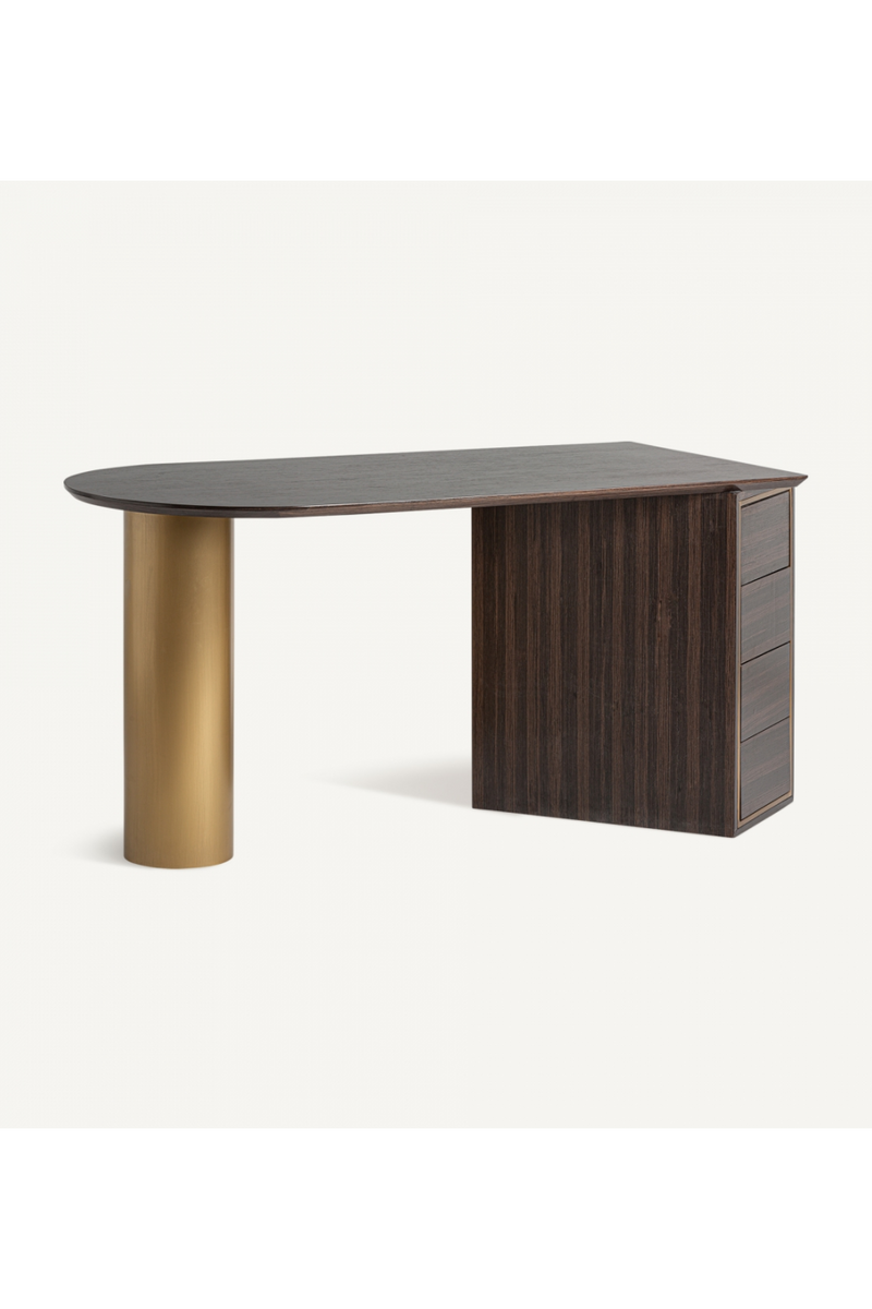 Gold Accent Pine Desk | Vical Home Cheb | Oroatrade.com