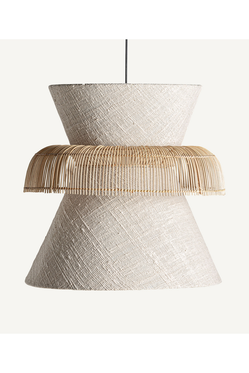 Off-White Rattan Hanging Lamp | Vical Home Rosaele | Woodfurniture.com