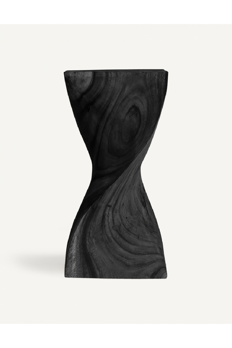 Black Wooden Twisted Side Table | Vical Home Yendi | Woodfurniture.com