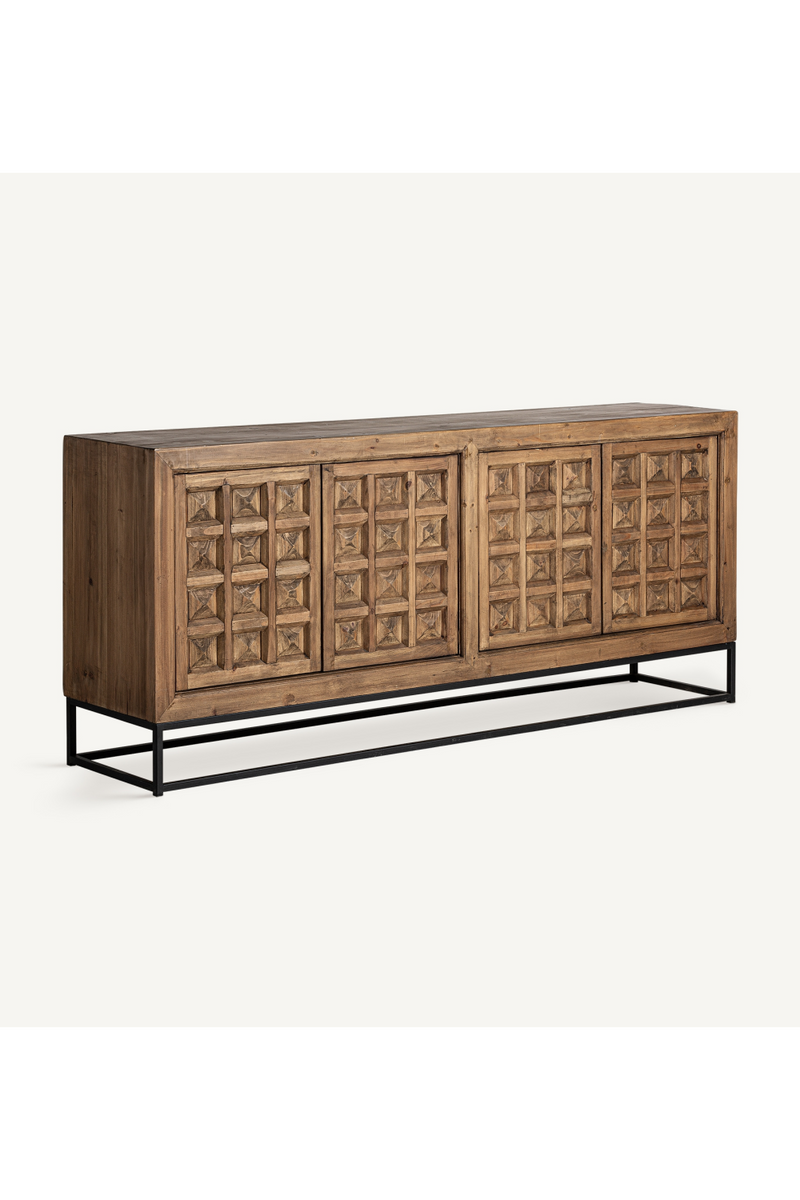 Carved Pine 4-Door Sideboard | Vical Home Freiberg | Woodfurniture.com