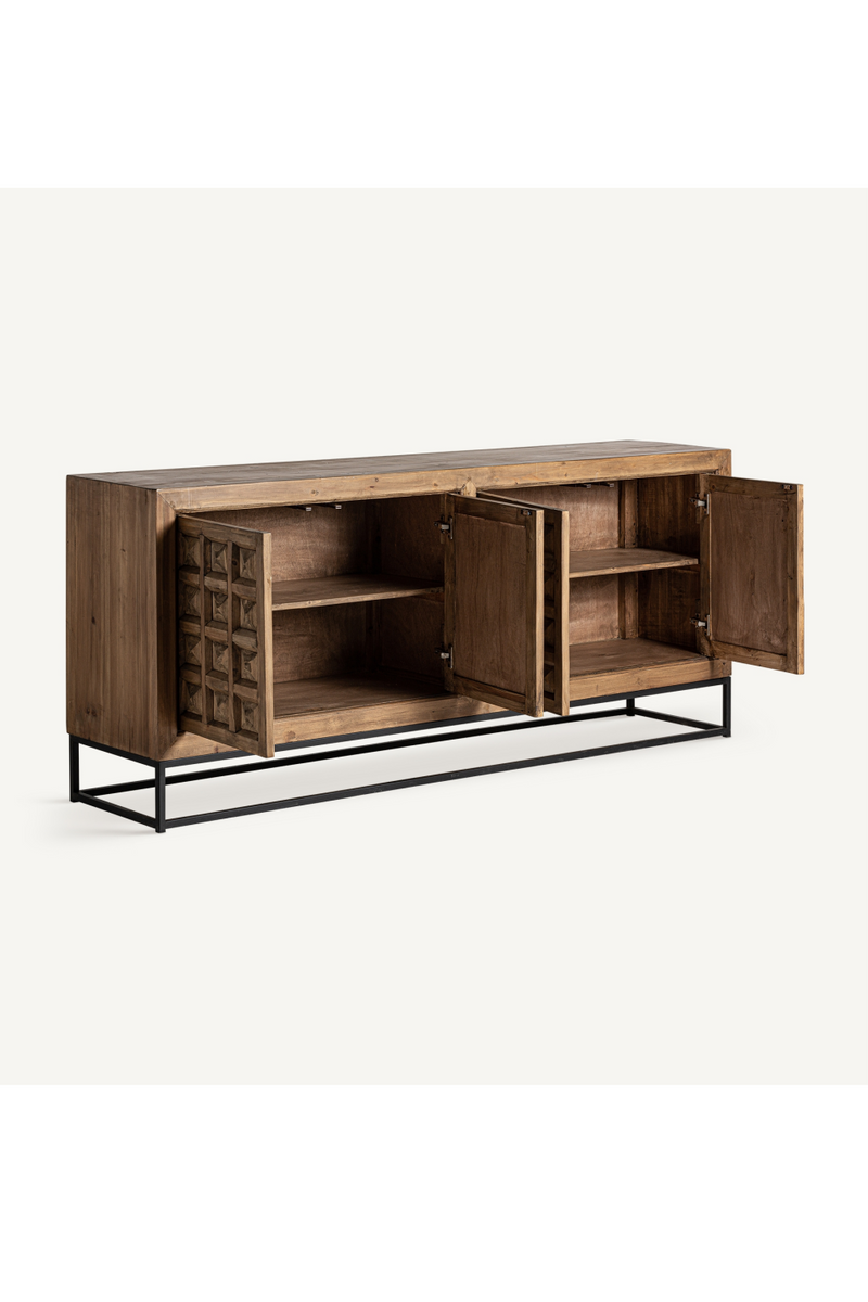 Carved Pine 4-Door Sideboard | Vical Home Freiberg | Oroatrade.com