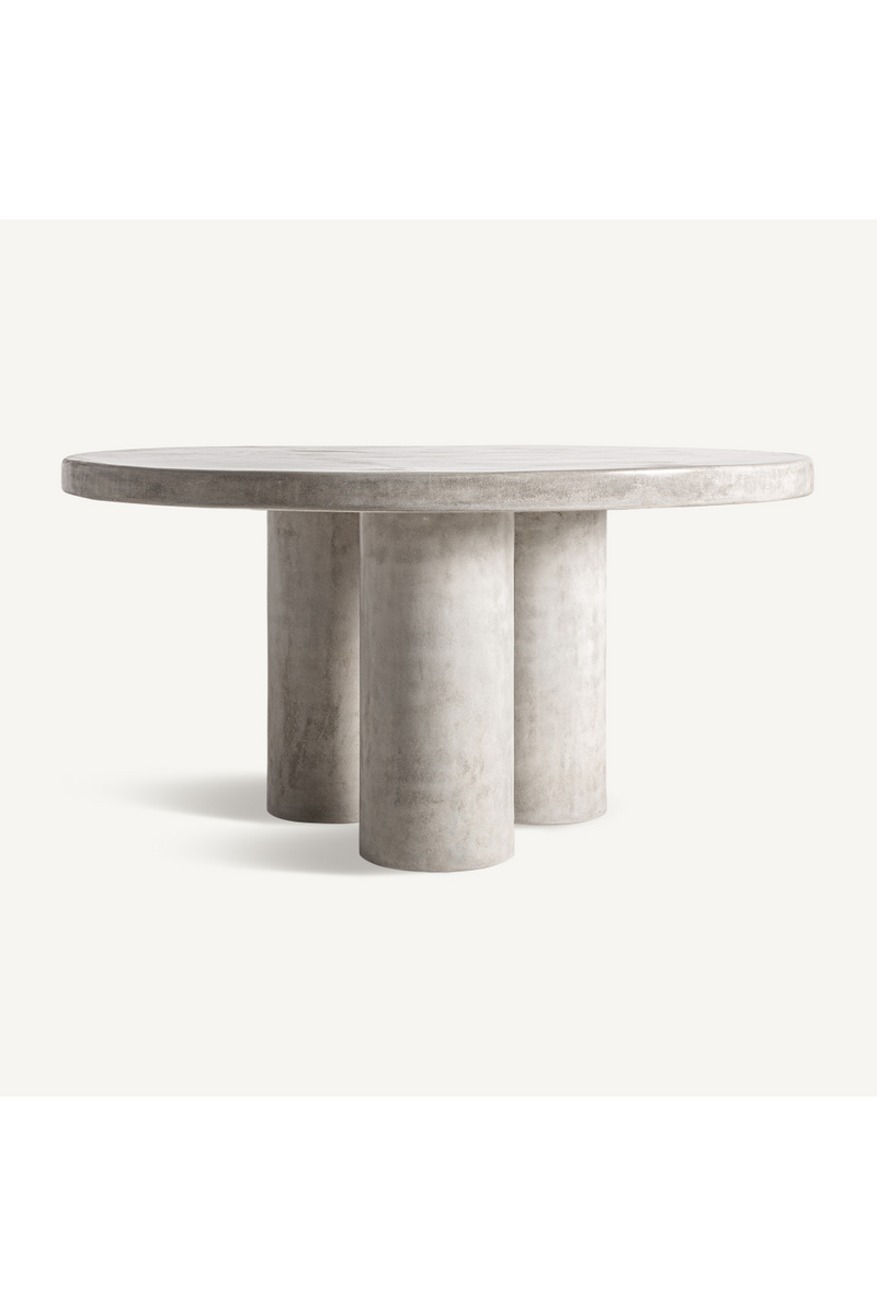 Gray Cement Round Dining Table | Vical Home Vytina | Woodfurniture.com