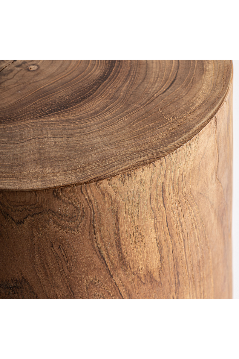 Suar Wood Cylindrical Side Table | Vical Home Terlano | Woodfurniture.com