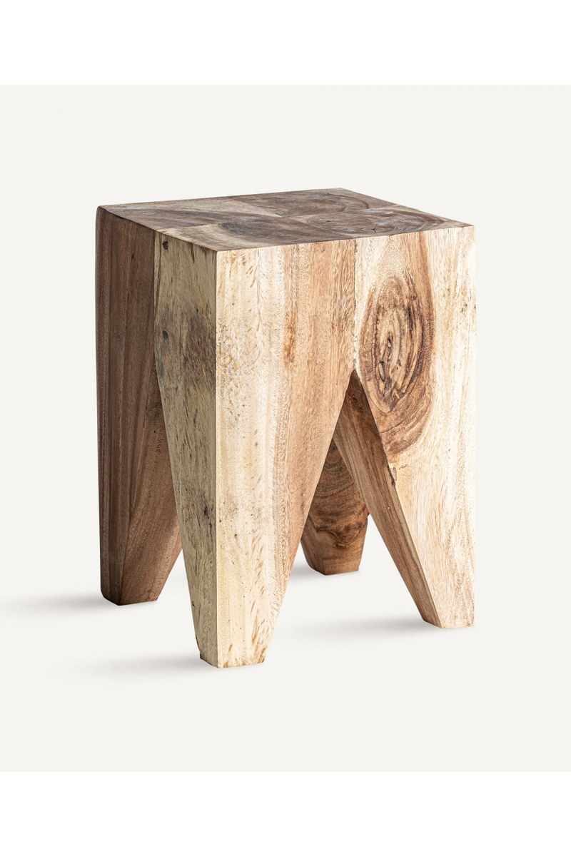 Geometrical Suar Wood Side Table | Vical Home Rimini | Woodfurniture.com