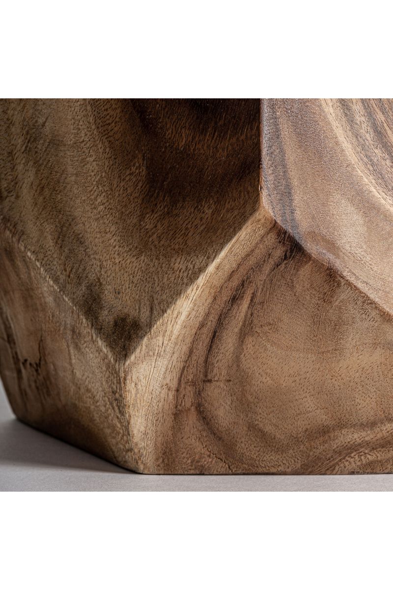 Faceted Suar Wood Side Table | Vical Home Rimini | Woodfurniture.com