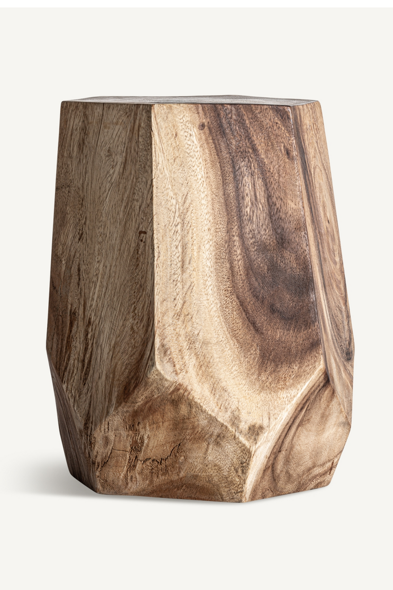 Faceted Suar Wood Side Table | Vical Home Rimini | Woodfurniture.com