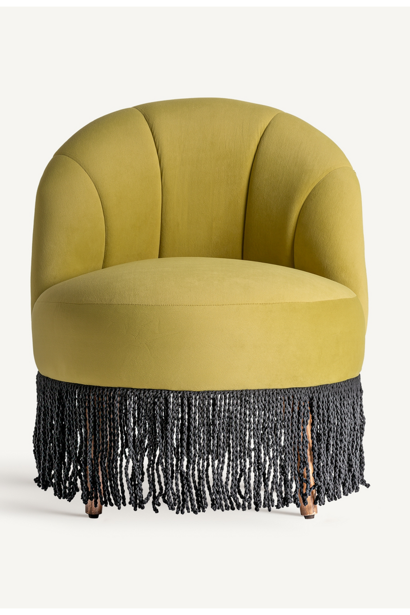 Fringed Velvet Accent Chair | Vical Home Glace | Woodfurniture.com