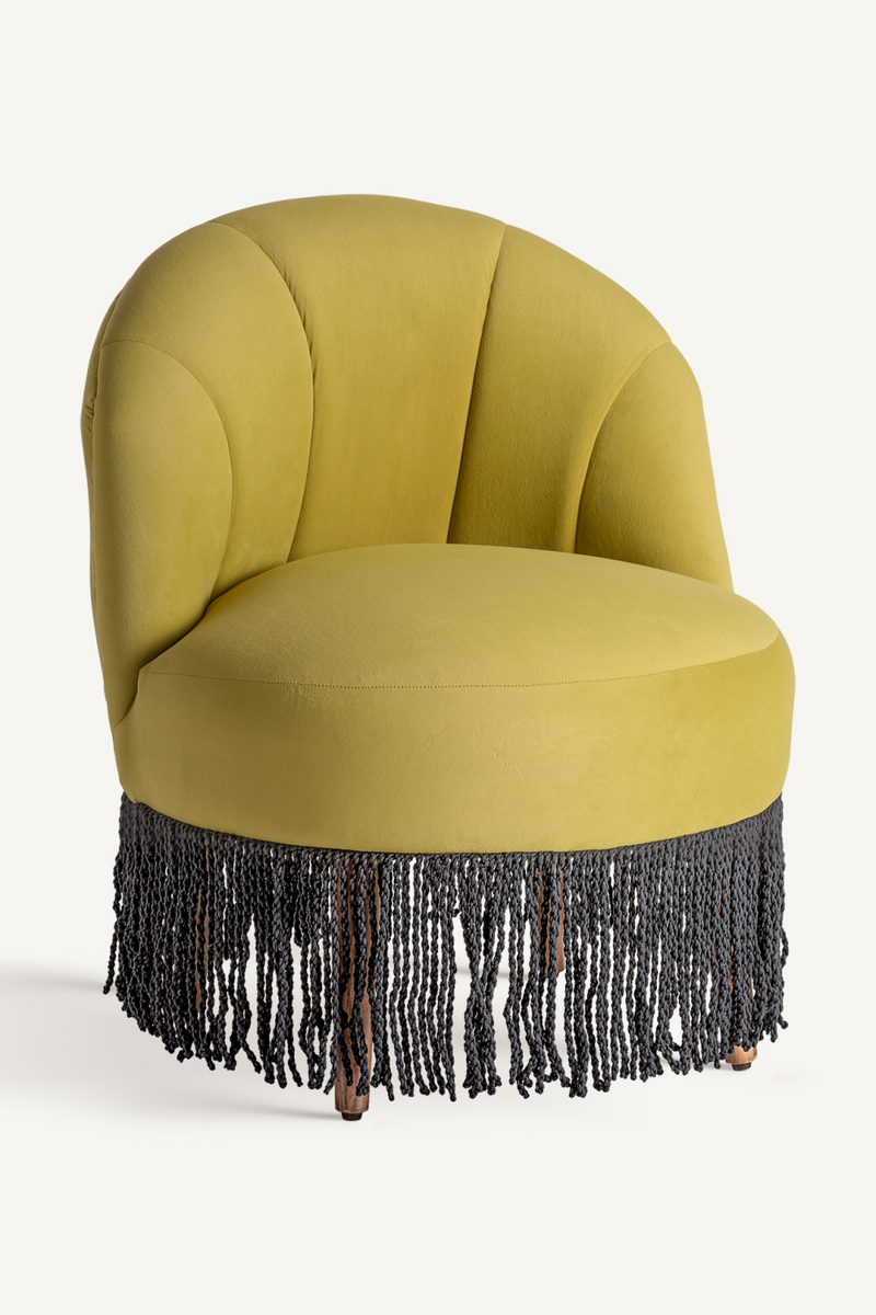 Fringed Velvet Accent Chair | Vical Home Glace | Woodfurniture.com