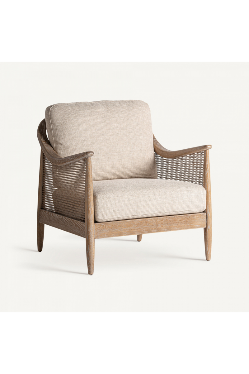 Canework Padded Lounge Armchair | Vical Home Bolzano | Woodfurniture.com