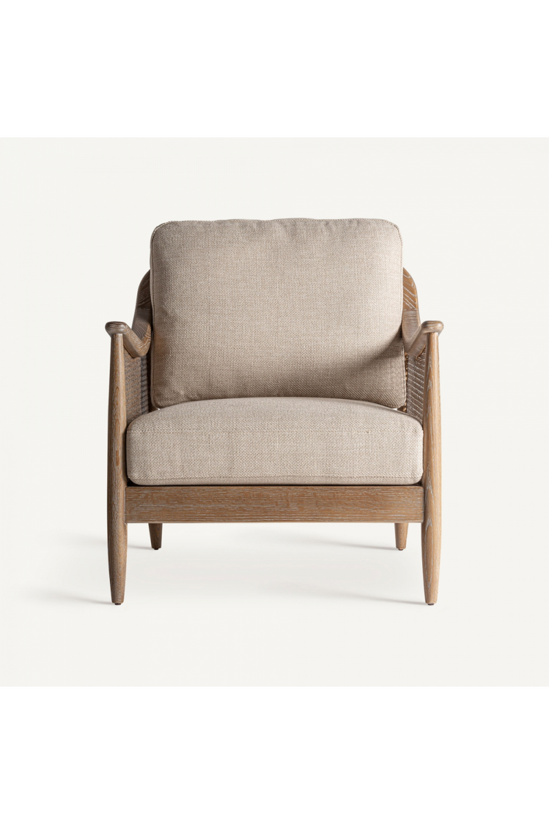 Canework Padded Lounge Armchair | Vical Home Bolzano | Woodfurniture.com