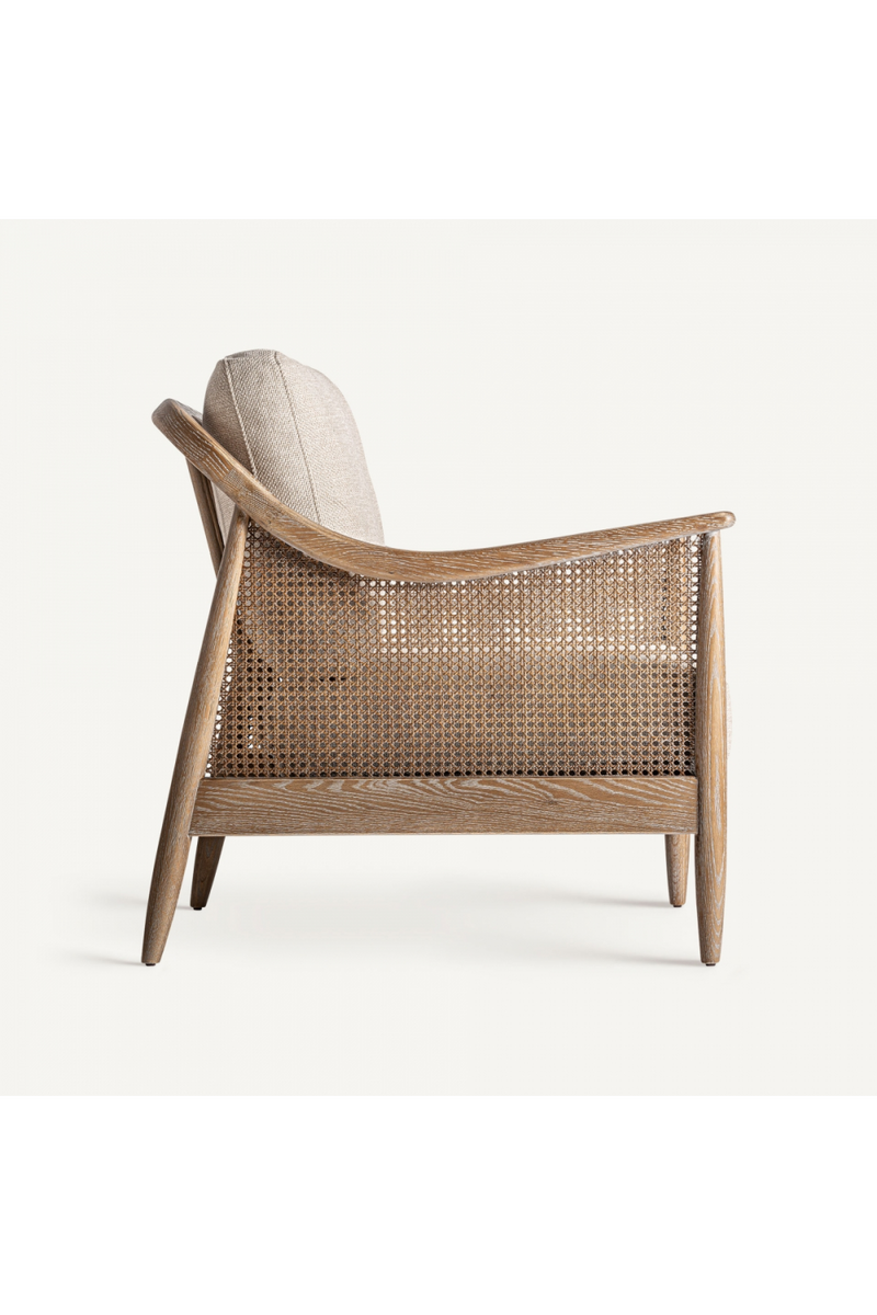 Canework Padded Lounge Armchair | Vical Home Bolzano | Woodfurniture.com