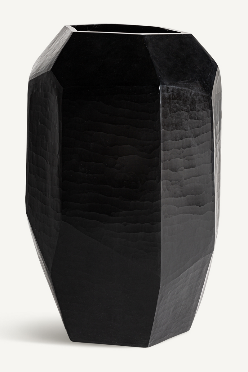 Black Ceramic Faceted Vase | Vical Home Galeo | Woodfurniture.com