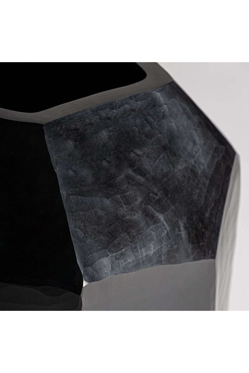 Black Ceramic Faceted Vase | Vical Home Galeo | Woodfurniture.com