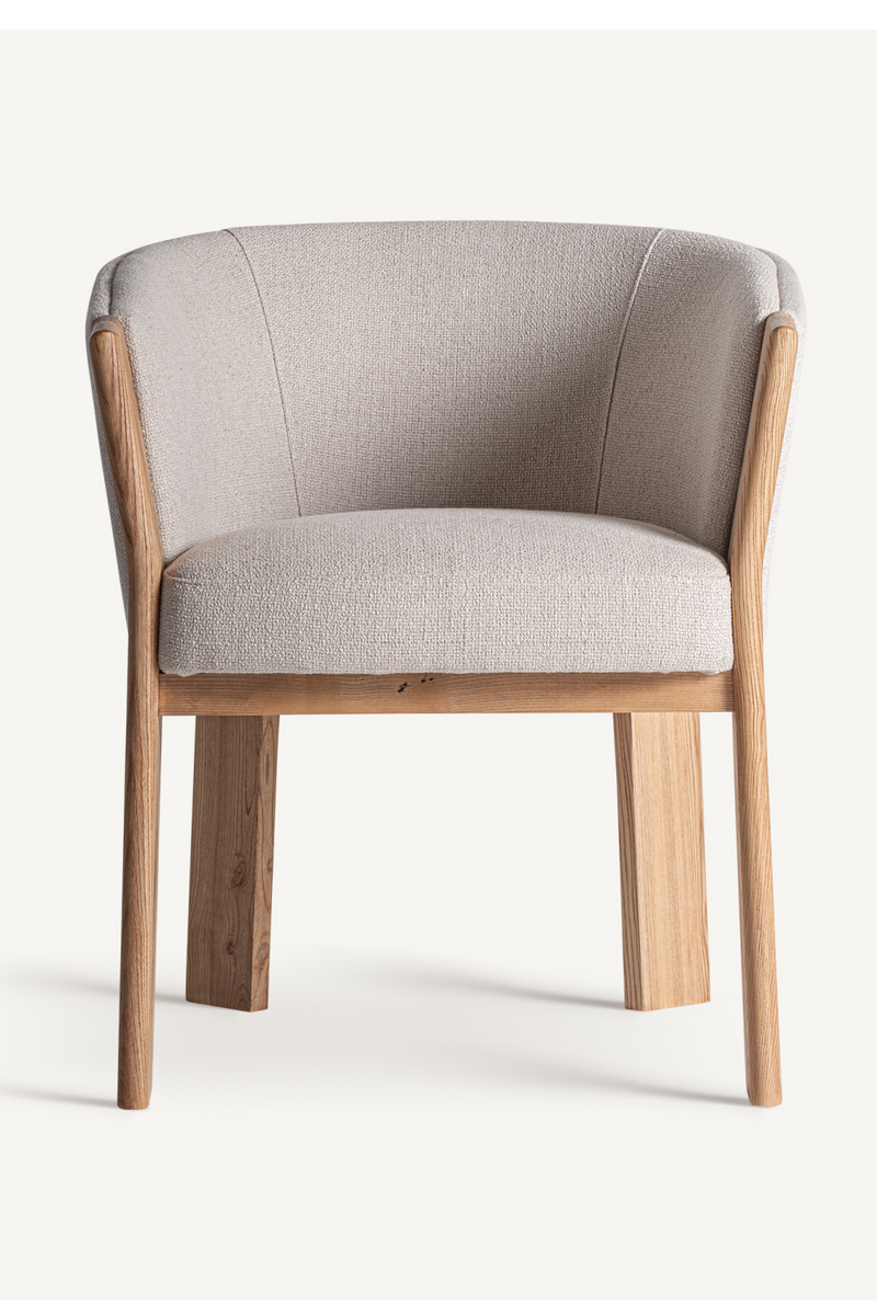 Beige Oak Curve Dining Chair | Vical Home Nara | Woodfurniture.com