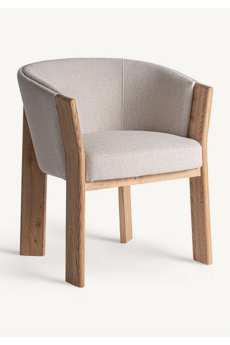 Beige Oak Curve Accent Chair | Vical Home Nara | Woodfurniture.com