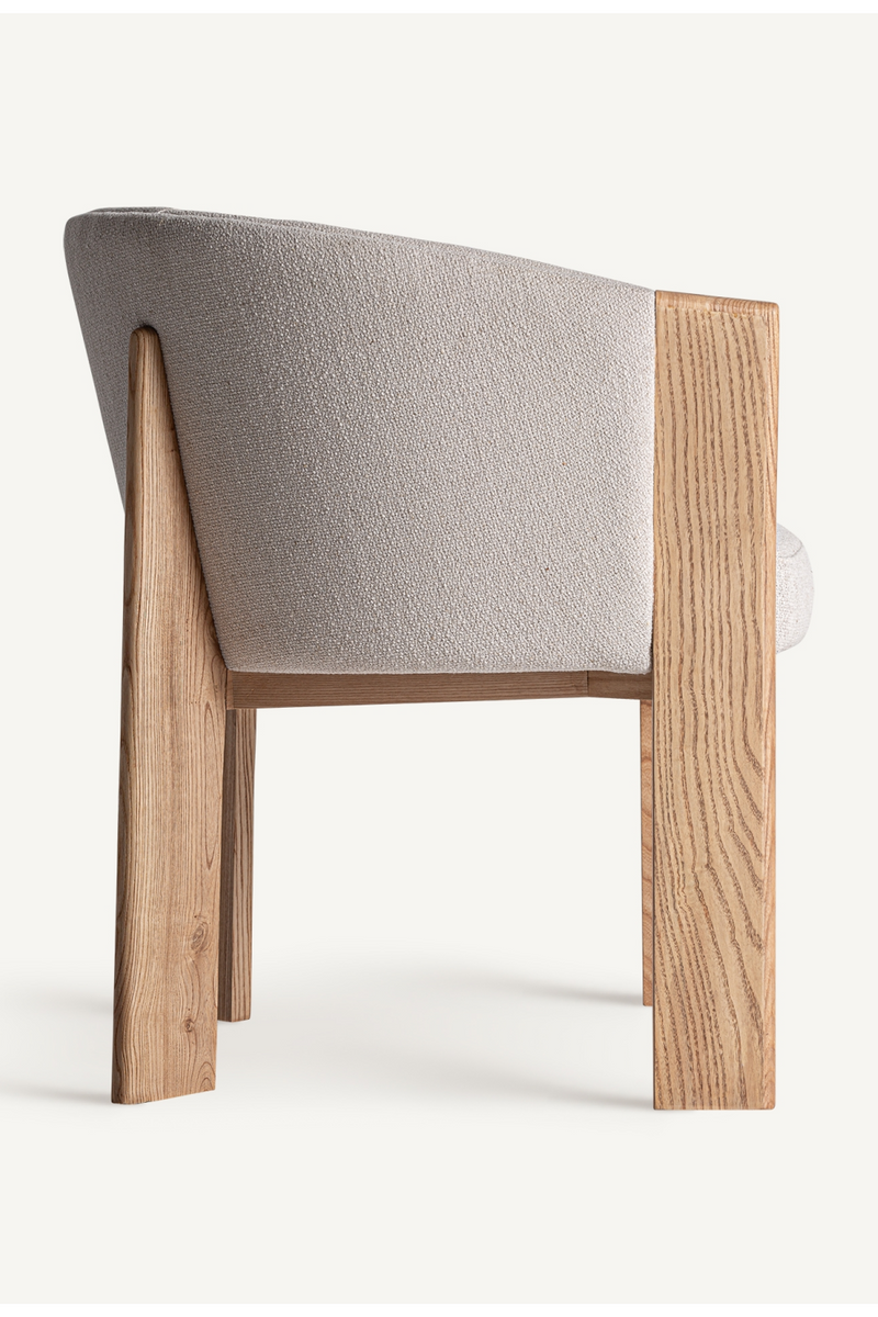 Beige Oak Curve Accent Chair | Vical Home Nara | Woodfurniture.com