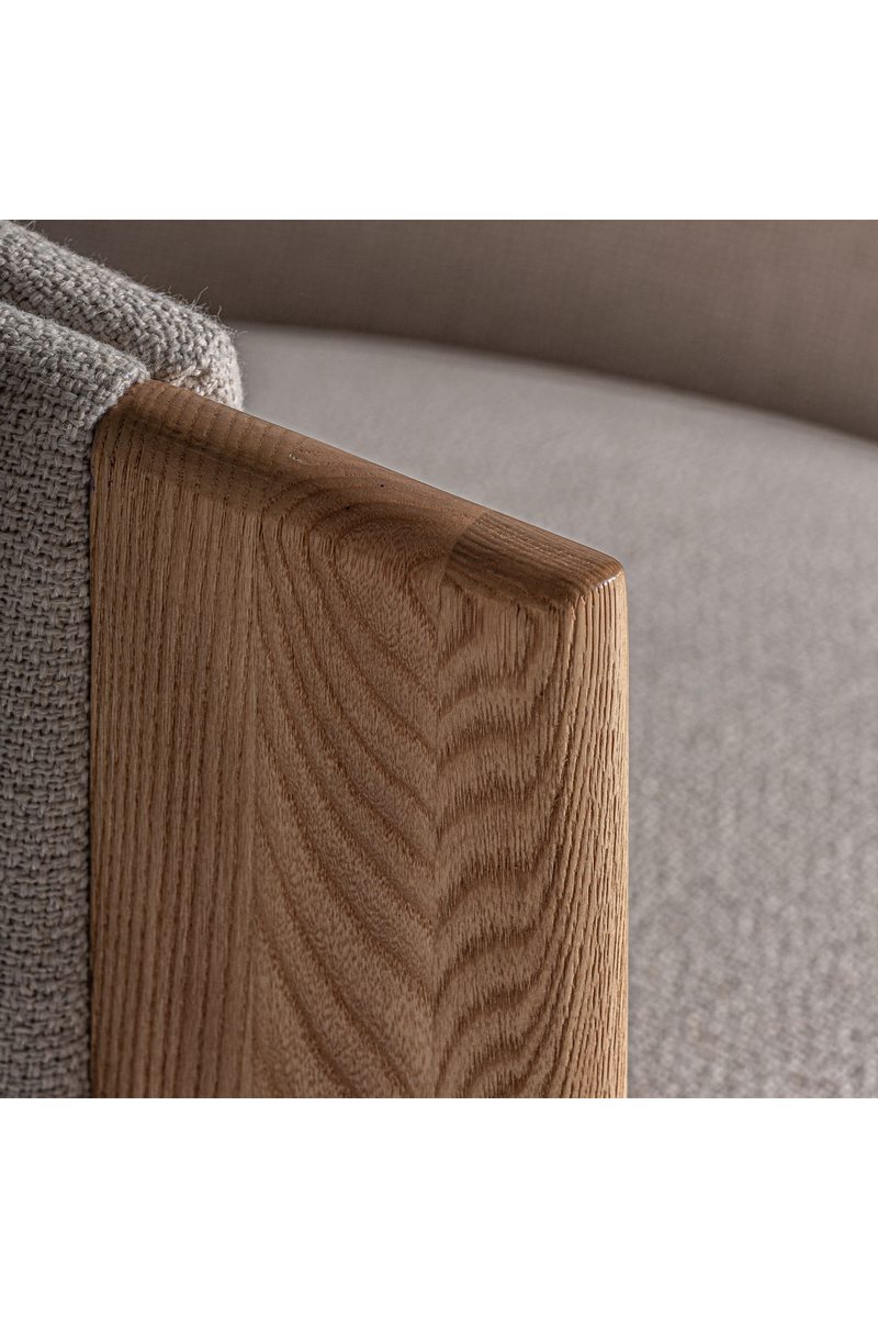 Beige Oak Curve Accent Chair | Vical Home Nara | Woodfurniture.com