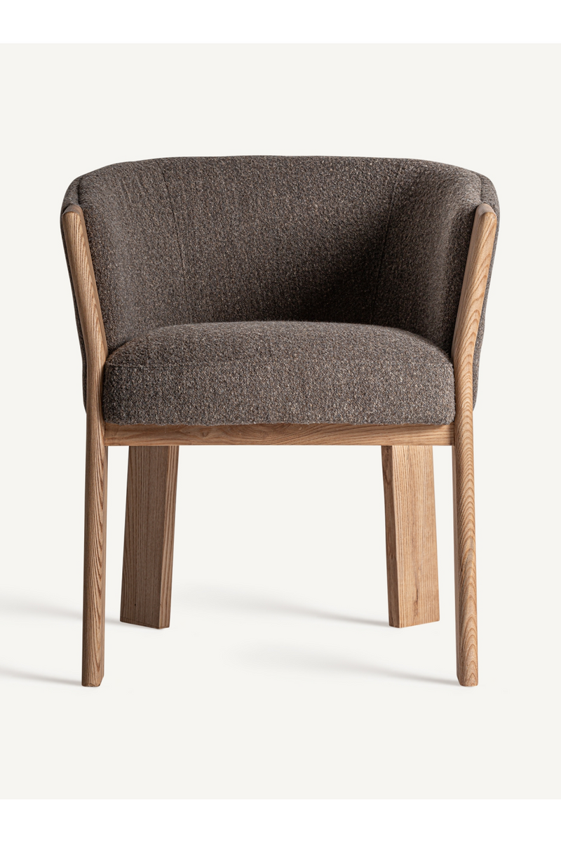 Taupe Padded Curve Dining Chair | Vical Home Nara | Woodfurniture.com