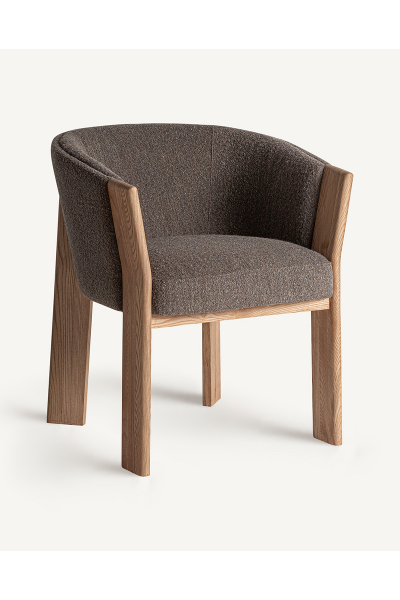 Taupe Padded Curve Dining Chair | Vical Home Nara | Woodfurniture.com