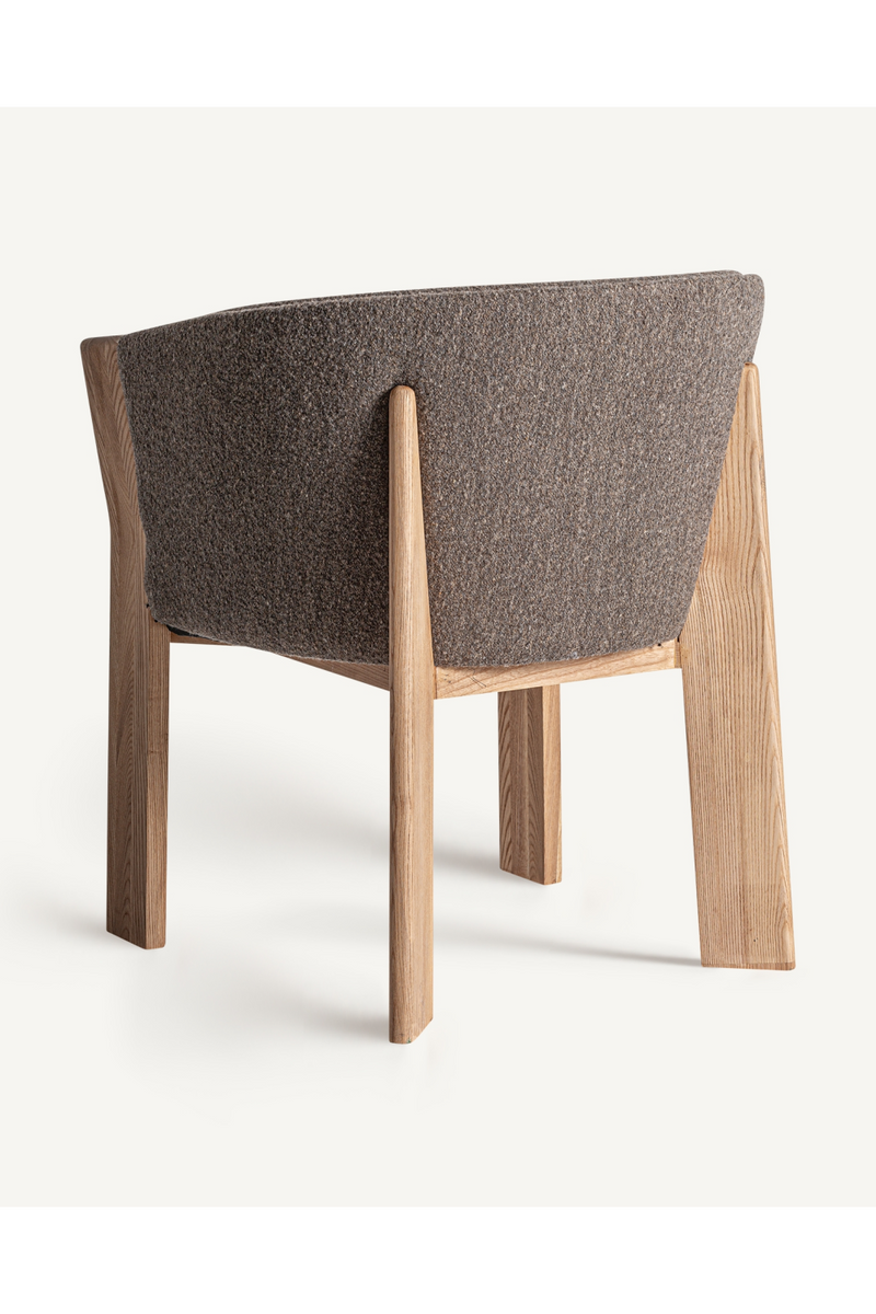 Taupe Padded Curve Dining Chair | Vical Home Nara | Woodfurniture.com