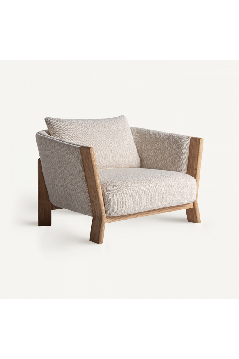 Natural Oak Frame Padded Armchair | Vical Home Nara | Woodfurniture.com