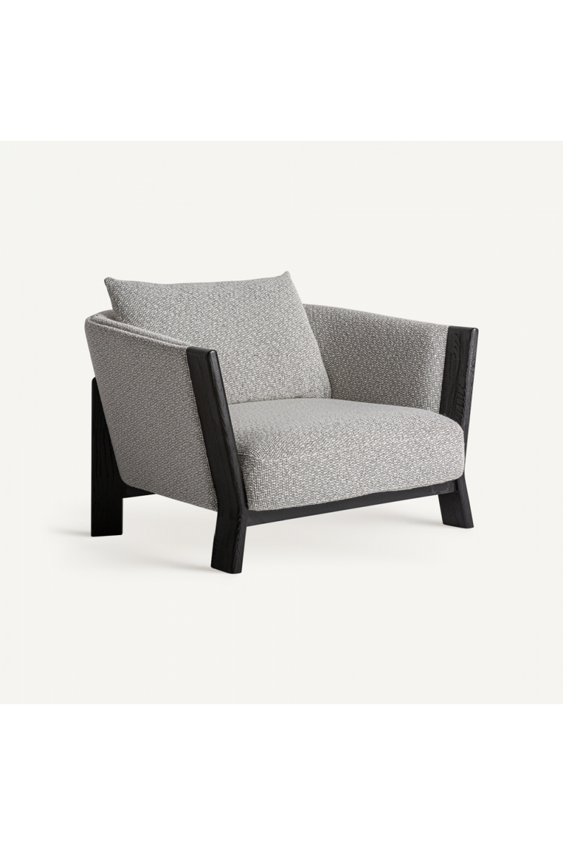 Black Oak Frame Padded Armchair | Vical Home Nara | Woodfurniture.com