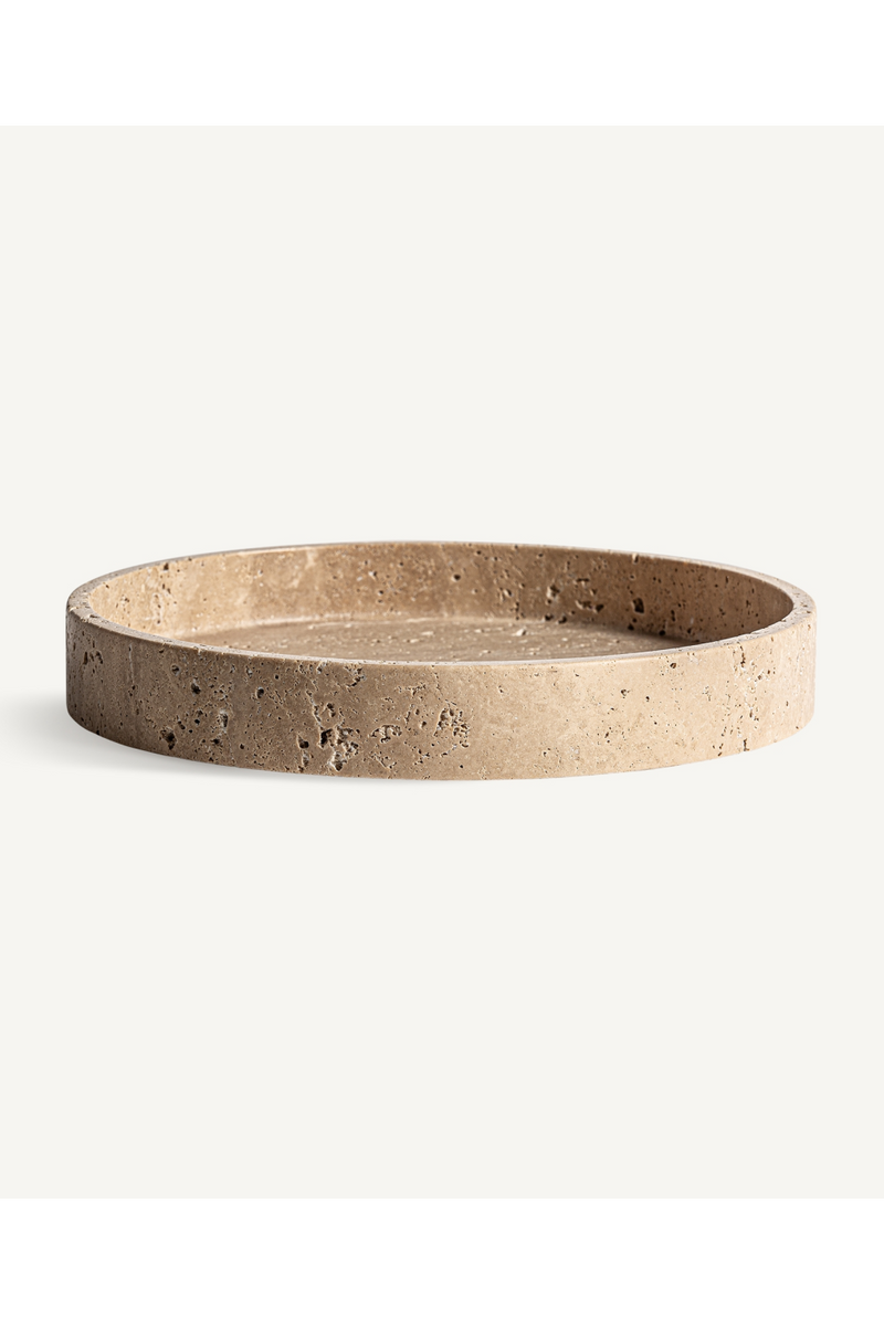 Beige Marble Round Tray | Vical Home Tetbury | Woodfurniture.com