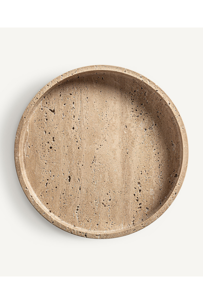 Beige Marble Round Tray | Vical Home Tetbury | Woodfurniture.com