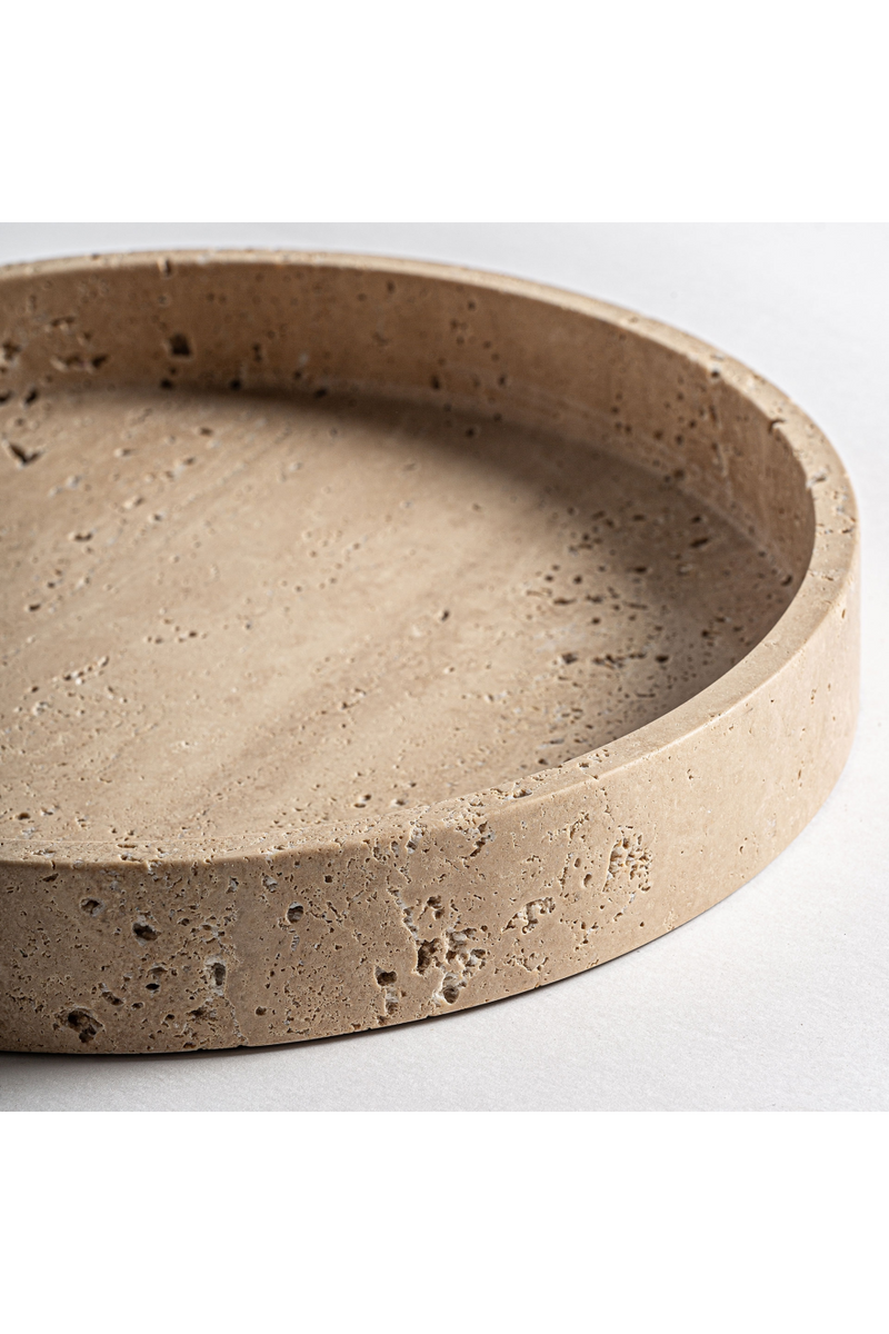 Beige Marble Round Tray | Vical Home Tetbury | Woodfurniture.com