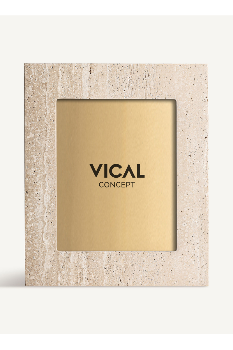 Beige Marble Photo Frame | Vical Home Tetbury | Woodfurniture.com