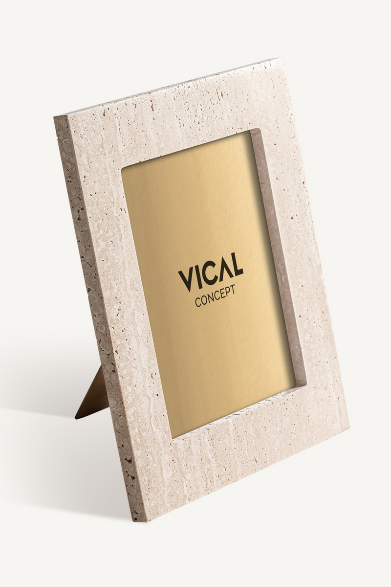 Beige Marble Photo Frame | Vical Home Tetbury | Woodfurniture.com