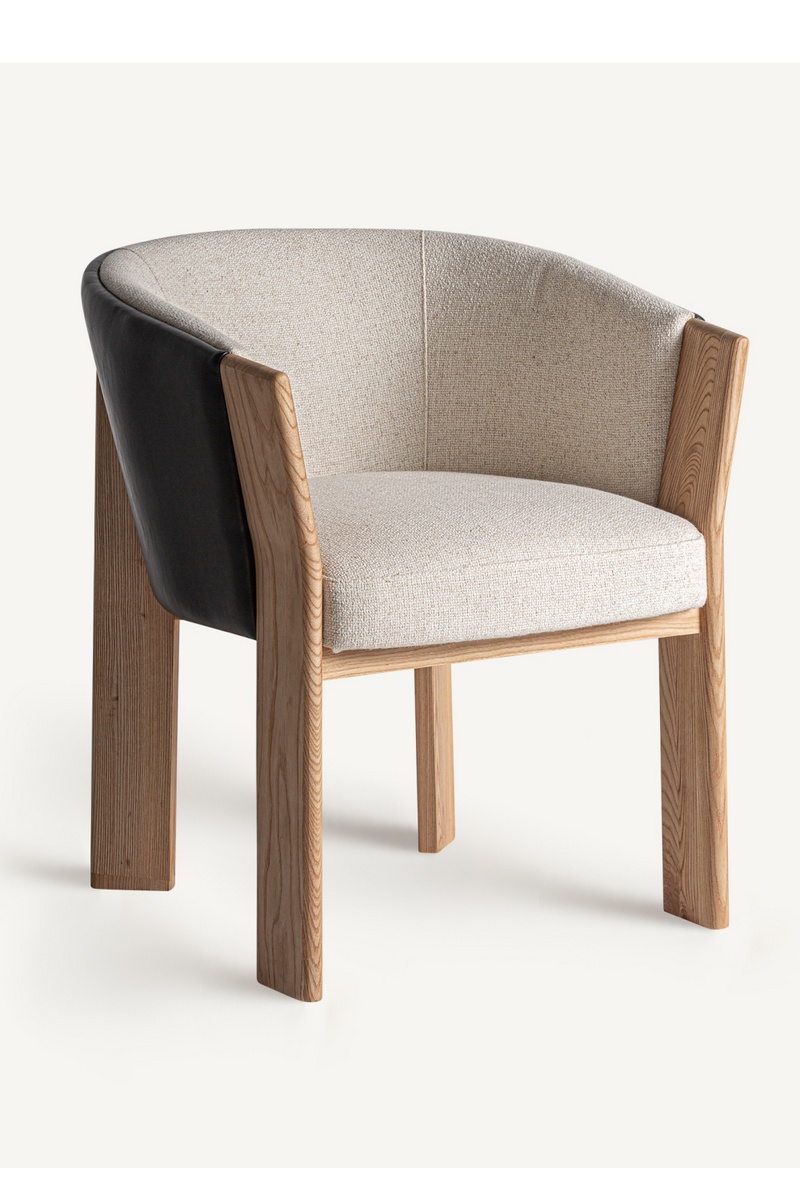 Leather Back Curve Accent Chair | Vical Home Nara | Woodfurniture.com