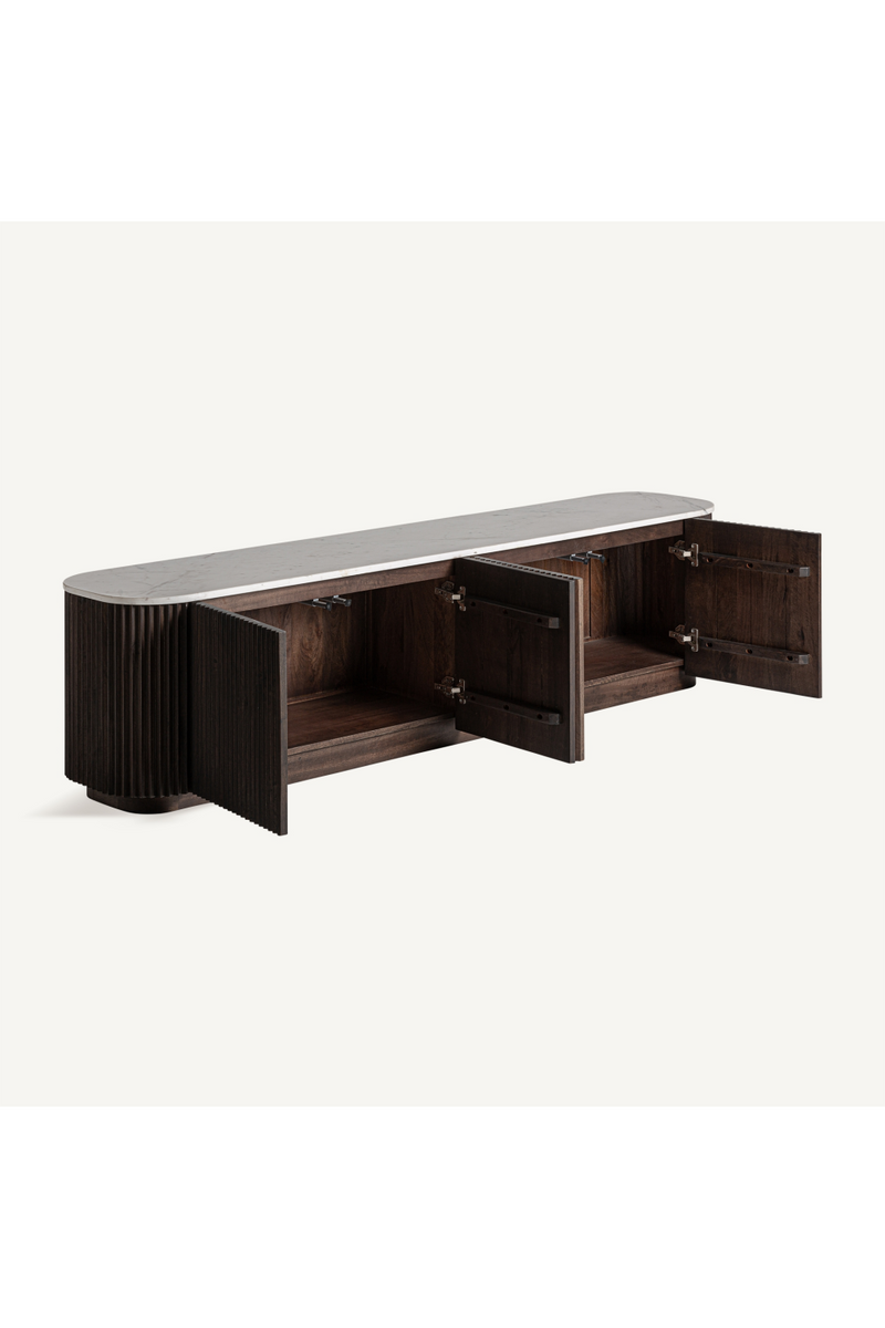 Ridged Mango Wood Media Unit | Vical Home Cenves | Woodfurniture.com