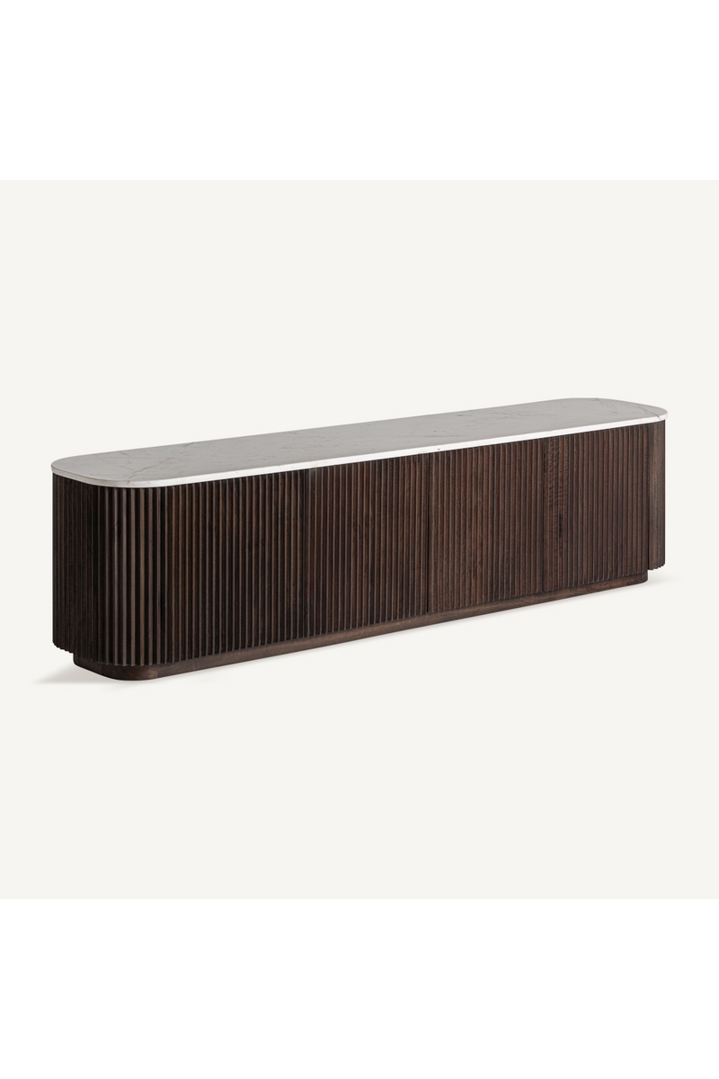 Ridged Mango Wood Media Unit | Vical Home Cenves | Woodfurniture.com