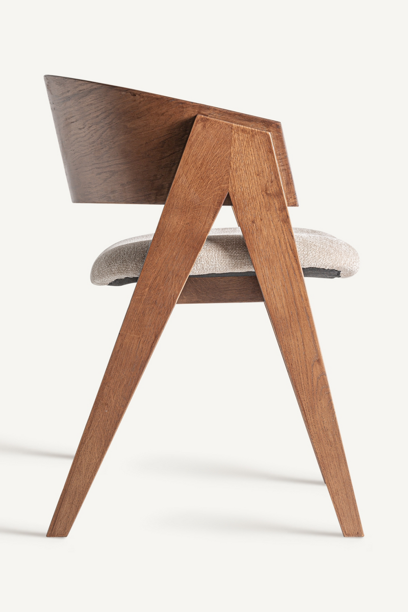 Oak V-Leg Accent Chair | Vical Home Madiran | Woodfurniture.com