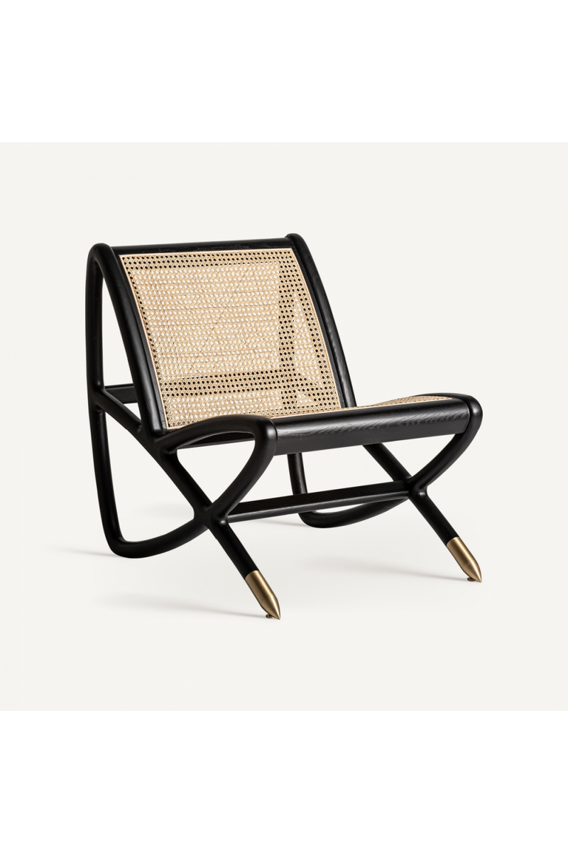 Black Ash Rattan Accent Chair | Vical Home Gladbeck | Woodfurniture.com