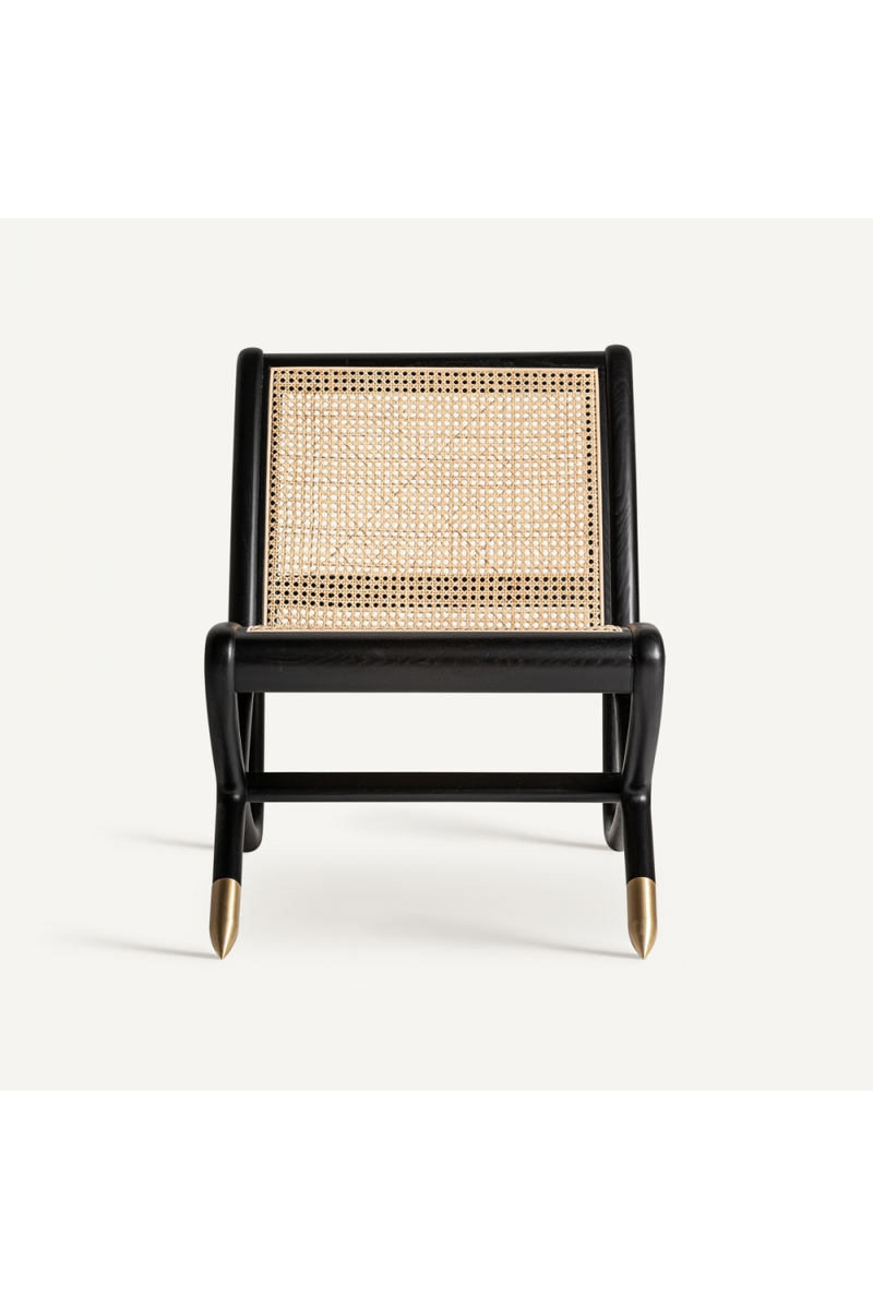 Black Ash Rattan Accent Chair | Vical Home Gladbeck | Woodfurniture.com