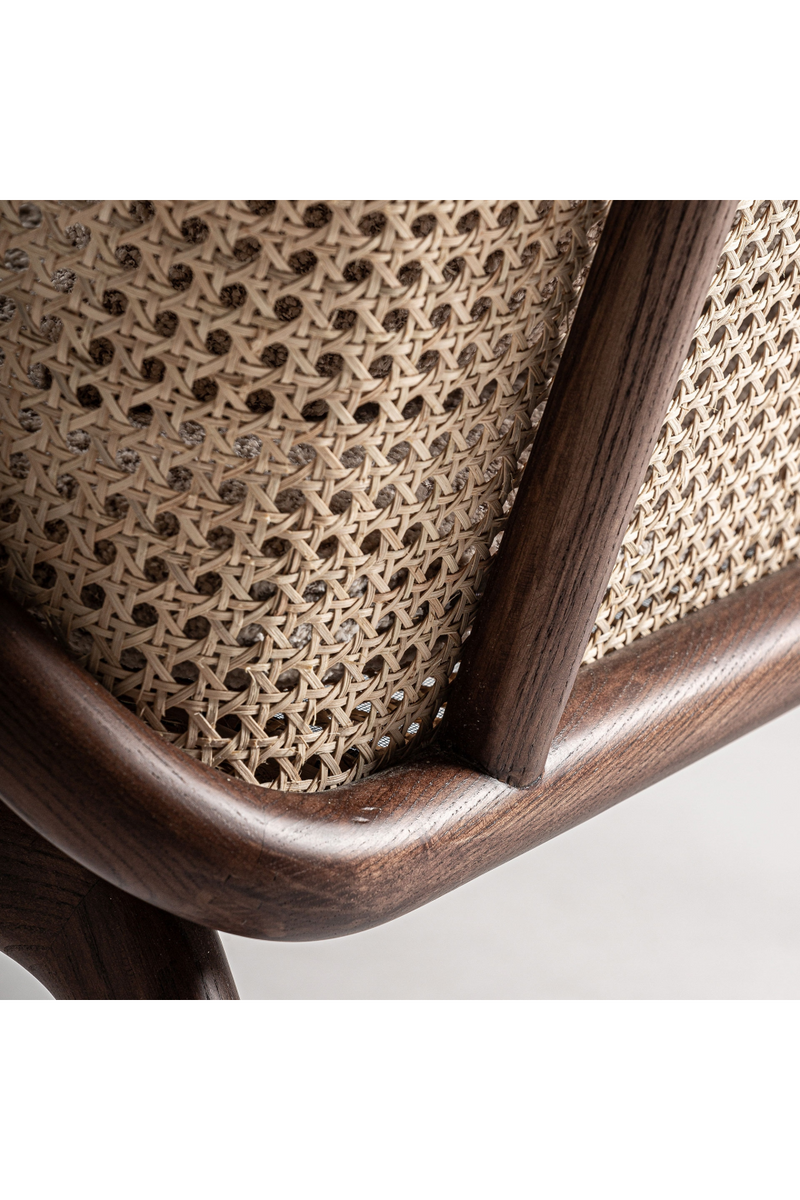 Canework Brown Wooden Armchair | Vical Home Anholt | Woodfurniture.com