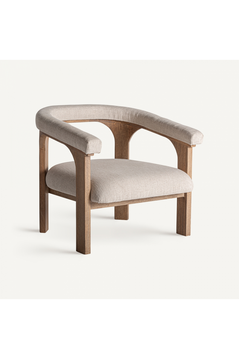 Mango Wood Curved Armchair | Vical Home Racoud | Woodfurniture.com